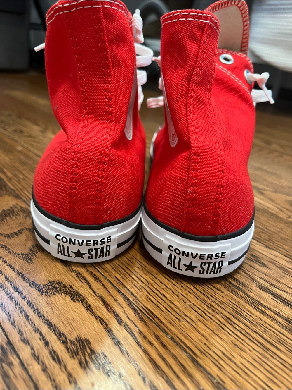 Red Converse All Star Chuck Taylors High Tops - Picture 8 of 10